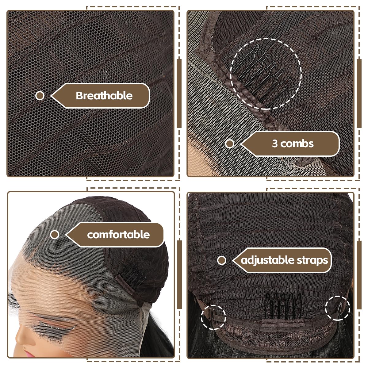 BABEHERS Synthetic Lace Front Wig 13x4 Pre Plucked 1B Black Wigs for Black Women Body Wave Long Wavy 150% Density Natural Heat R