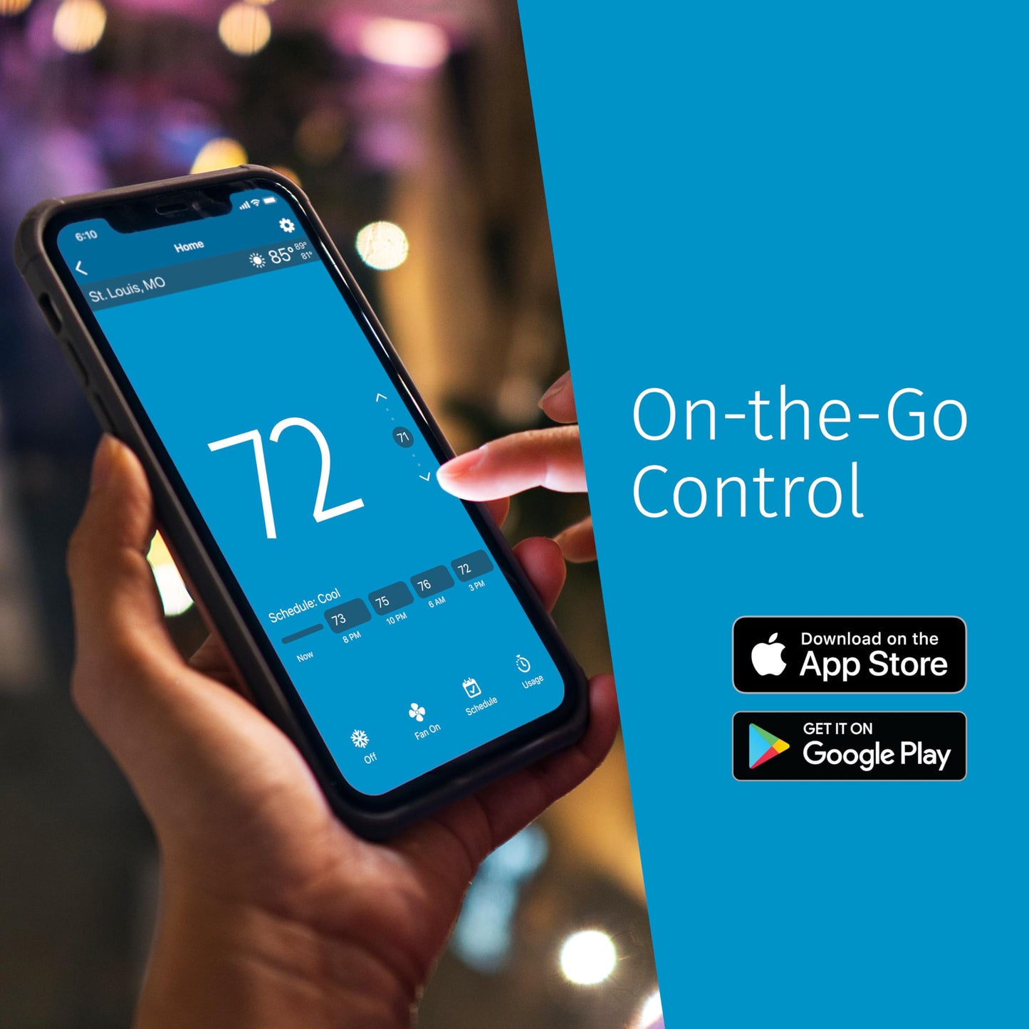 Sensi Touch 2 Smart Thermostat with Touchscreen Color Display, 100 Years of Expertise, Programmable, Wi-Fi, Data Privacy, Easy DIY, Works with Alexa, Energy Star Certified, ST76W, C-Wire Required