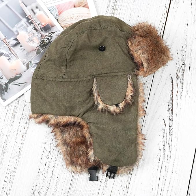 ONWAY Trapper Hat Winter Hats for Women Men with Faux Fur Ear Flaps