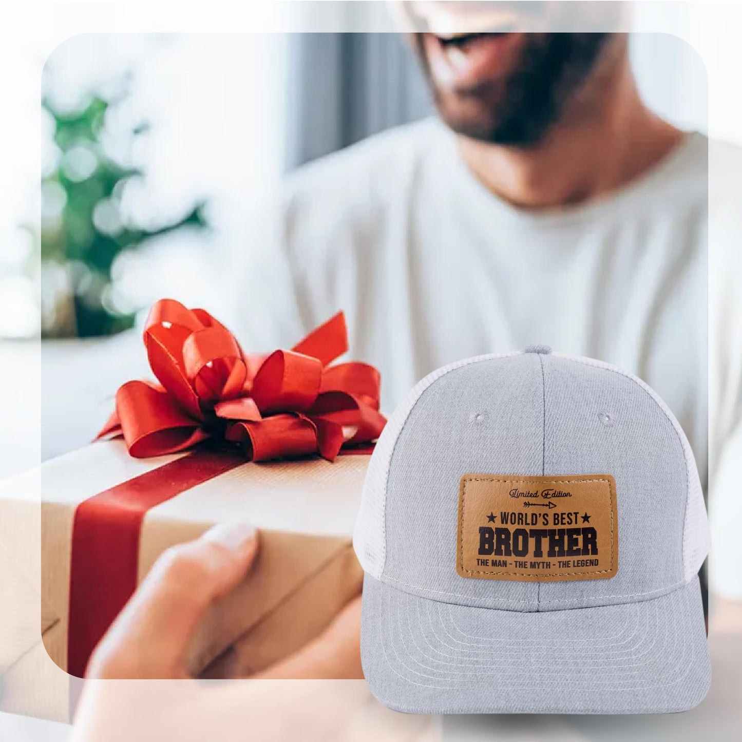 Best Brother Ever Hat, Brother Hat for Christmas Fathers Day Birthday from Sister, Gifts for Men, Trucker Gray Cap