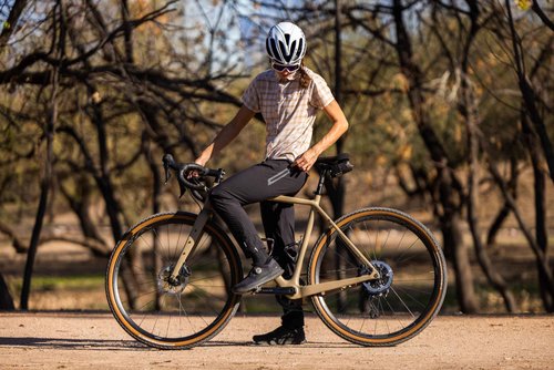 Club Ride Women's Bandara Shirt - Lightweight and Breathable Short Sleeve Button Up for Female Cyclists -Oatmeal Splash -Large
