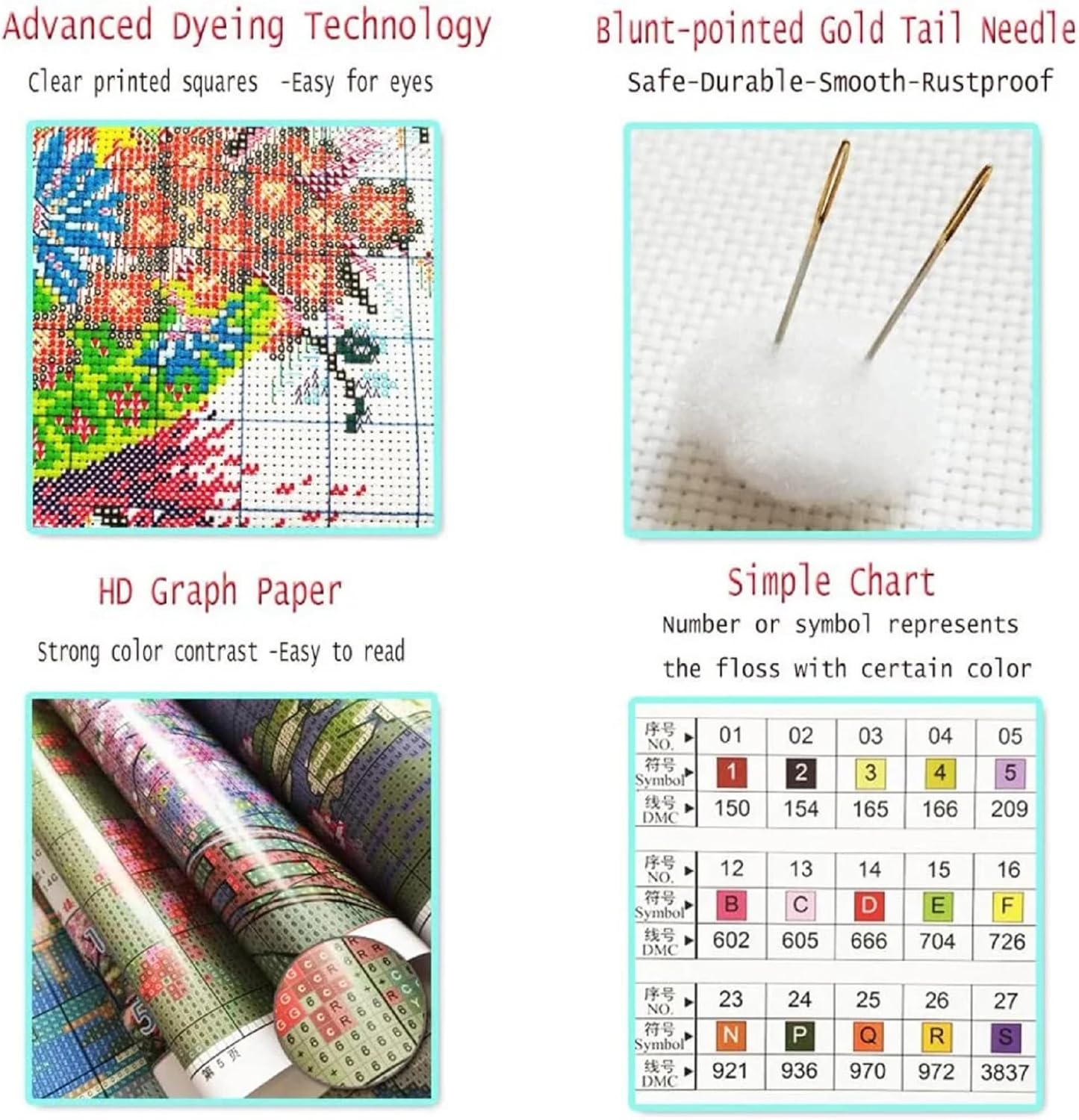 Stamped Cross Stitch Kits - Beach Night Landscape Counted Cross Stitch Kits for Beginners Adults Needlepoint Cross-Stitch Patterns-Moonlight Tree 16x20 inchs