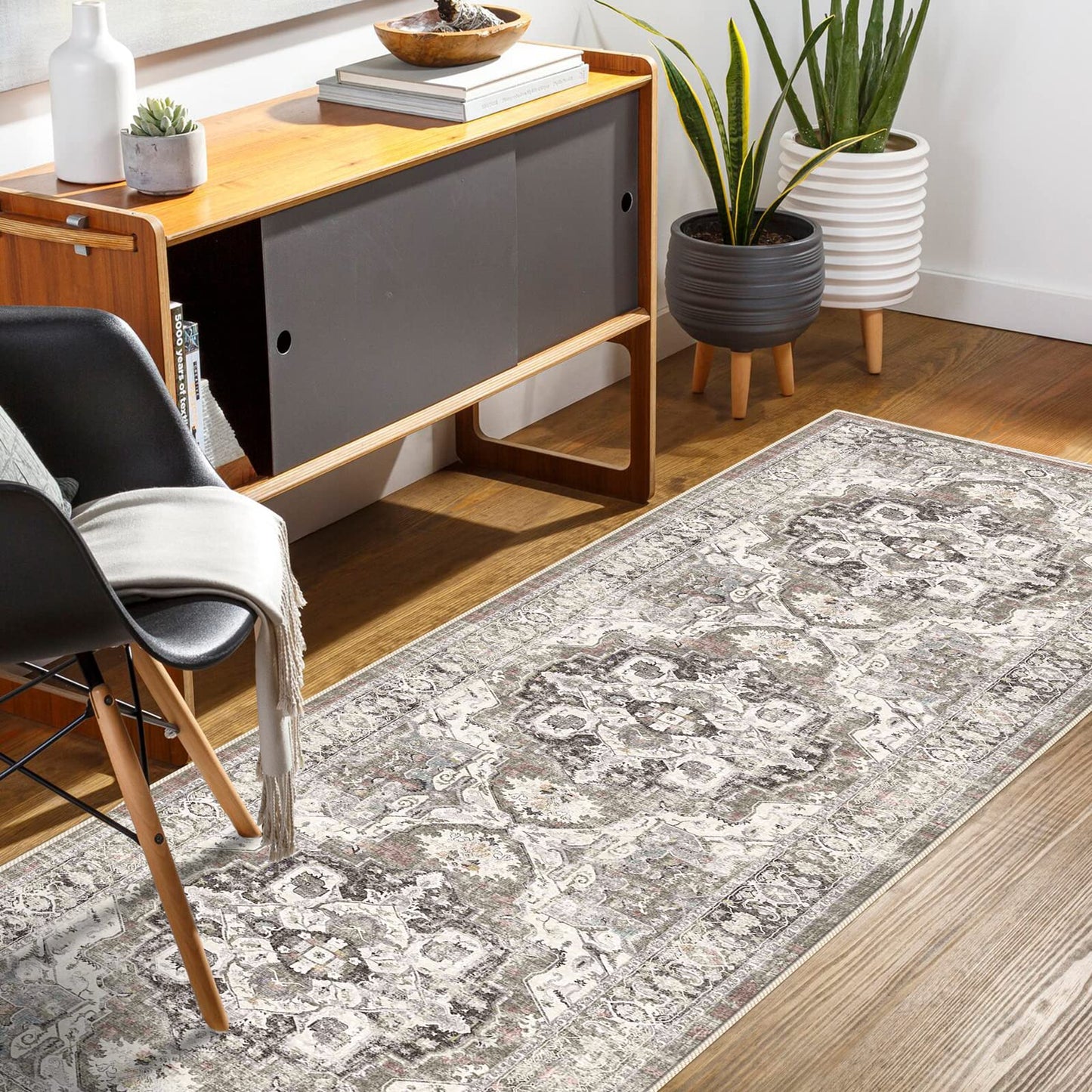 YOUFORTONG 2x12 Runner Rus for Hallways Soft Kitchen Rug Non Slip Rug Runner with Rubber Backing Washable Non Shedding Farmhouse Runner Rug (Beige, 2X12)