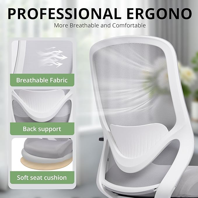 Heavy Duty Office Drafting Chair, High Back Ergonomic Chair,400Lbs Tall Office Chairs, Big and Tall Office Chair with Flip-up Armrest Lumbar Support and Footrest, Adjustable Counter Height Chairs