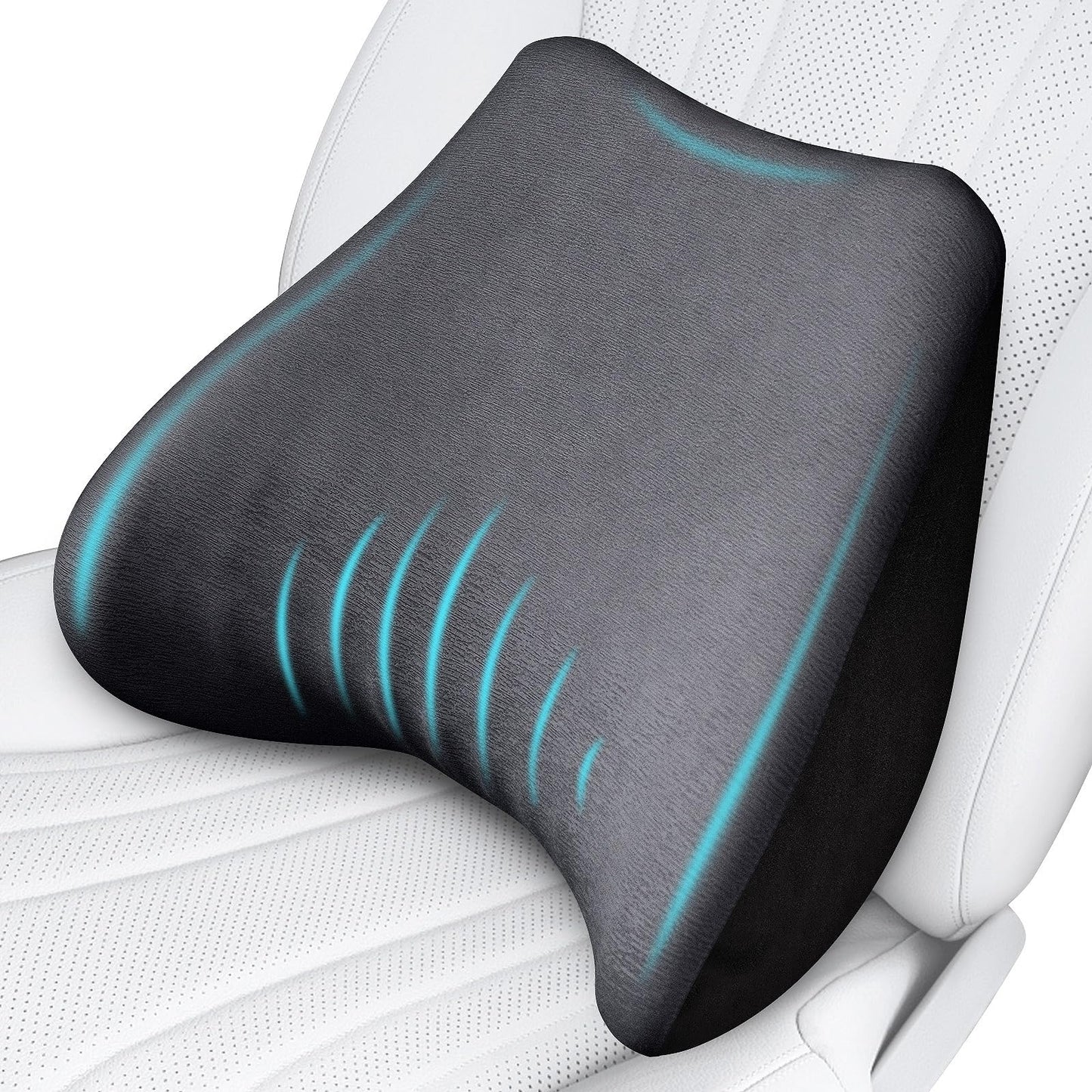 TKLoop Soft Lumbar Support Pillow for Driving Seat 100% Memory Foam Lumbar Pillow for Lower Back Pain Relief, Lumbar Support Cushion for Car Seat, Office Chair Dark Grey
