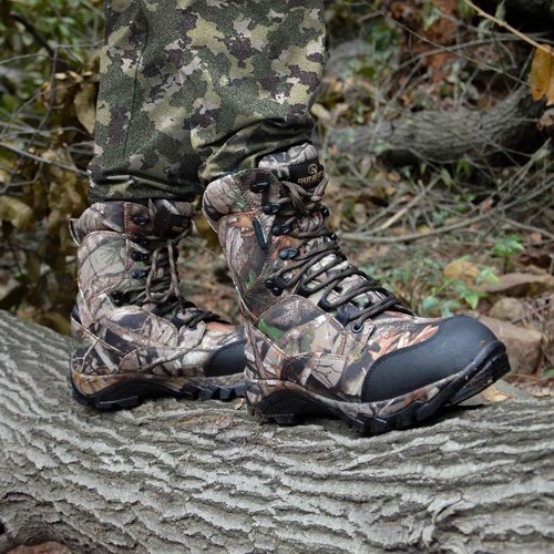 R RUNFUN Men's Waterproof Hunting Boots 8 Inch Lightweight Camo Insulated Tactical Work Boot, 400g Thinsulate(RF2301-8CG, Size 13)