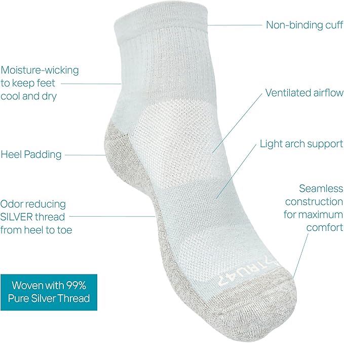 TRU47 Grounding & Earthing Products | Grounding Socks | Socks Made With 99.99% Pure Silver Thread