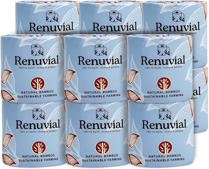 Bamboo Toilet Paper, Ultra-Soft & Strong, 3-Ply & 300 Sheets, Septic Safe, 12 Rolls, 100% Natural Bamboo, Non Toxic Toilet Paper, Sustainable, Biodegradable, Plastic-Free Packaging