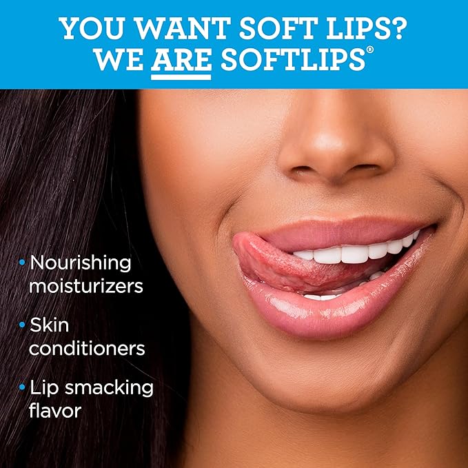 Softlips Daily Lip Moisturizer for Dry Lips, Vanilla Flavored Lip Balm, SPF 20, 2 pk (12x0.14oz)
