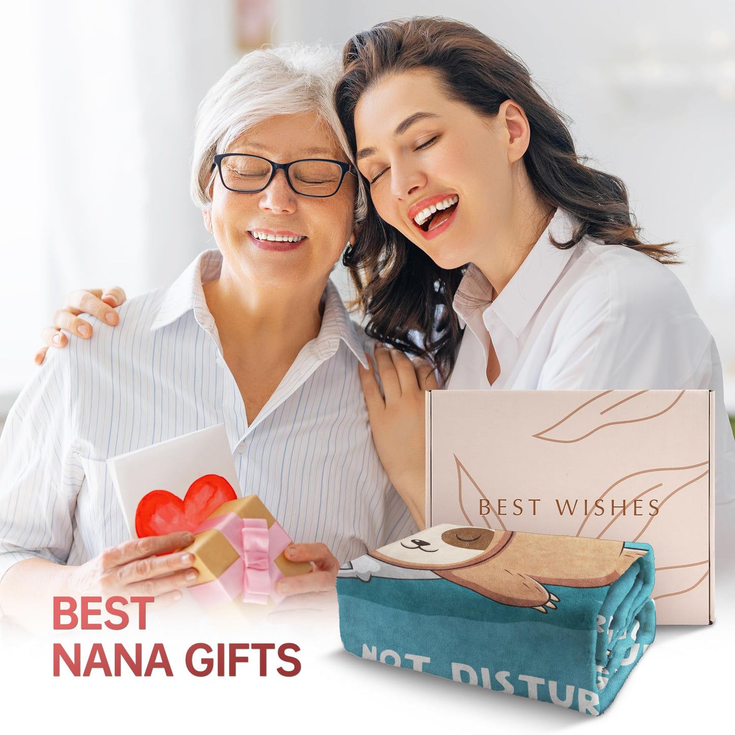 Funny Nana Gifts, Nana is Charging Sloth Blanket, Nana Birthday Gifts, Gifts for Nana from Grandkids, Present for Nana Christmas Mothers Day, Super Soft Throws Blankets for Nana 60"X50"