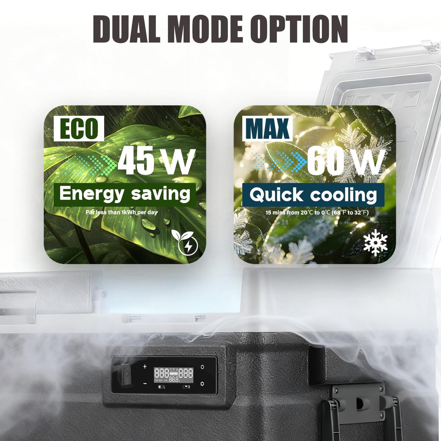 zcamp UD45 12V Car Refrigerator,Dual Zone Car Fridge with Wheels,42QT(40.5L) Electric Cooler Portable Freezer,12 Volt Refrigerator -4℉~68℉,12/24V DC 100-240V AC for Camping, Travel, Truck, RV