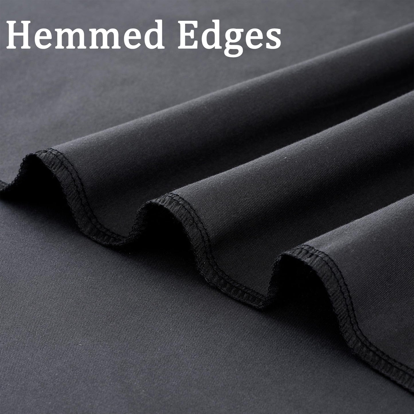 Htper 20ft x 10ft Black Backdrop Curtain Panels for Parties, Thick Wrinkle Resistant Polyester Wedding Backdrop Drapes for Birthday Photography Party Home Decorations
