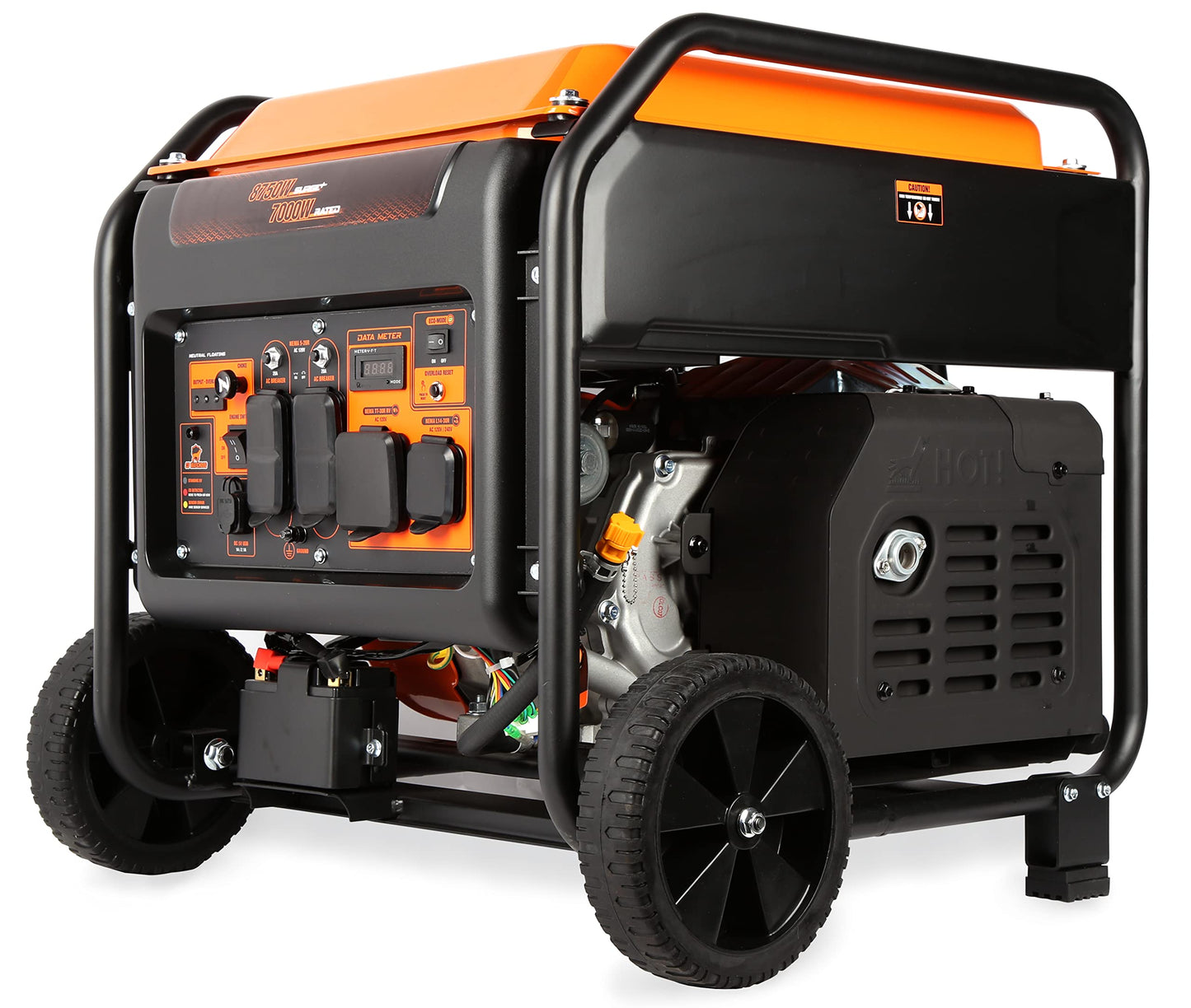 WEN GN875iX 8750-Watt RV and Transfer-Switch-Ready 120V/240V Electric Start Open Frame Inverter Generator with CO Shutdown Sensor, Black