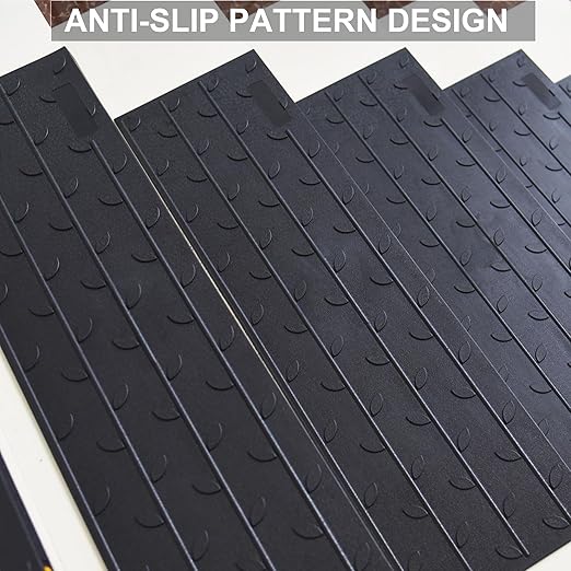 OrangeStar 10 Pack Stair Treads for Wooden Steps, 10" x 36" Non Slip Rubber Stair Mats Step Mat w/Nosing for Indoor, Outdoor