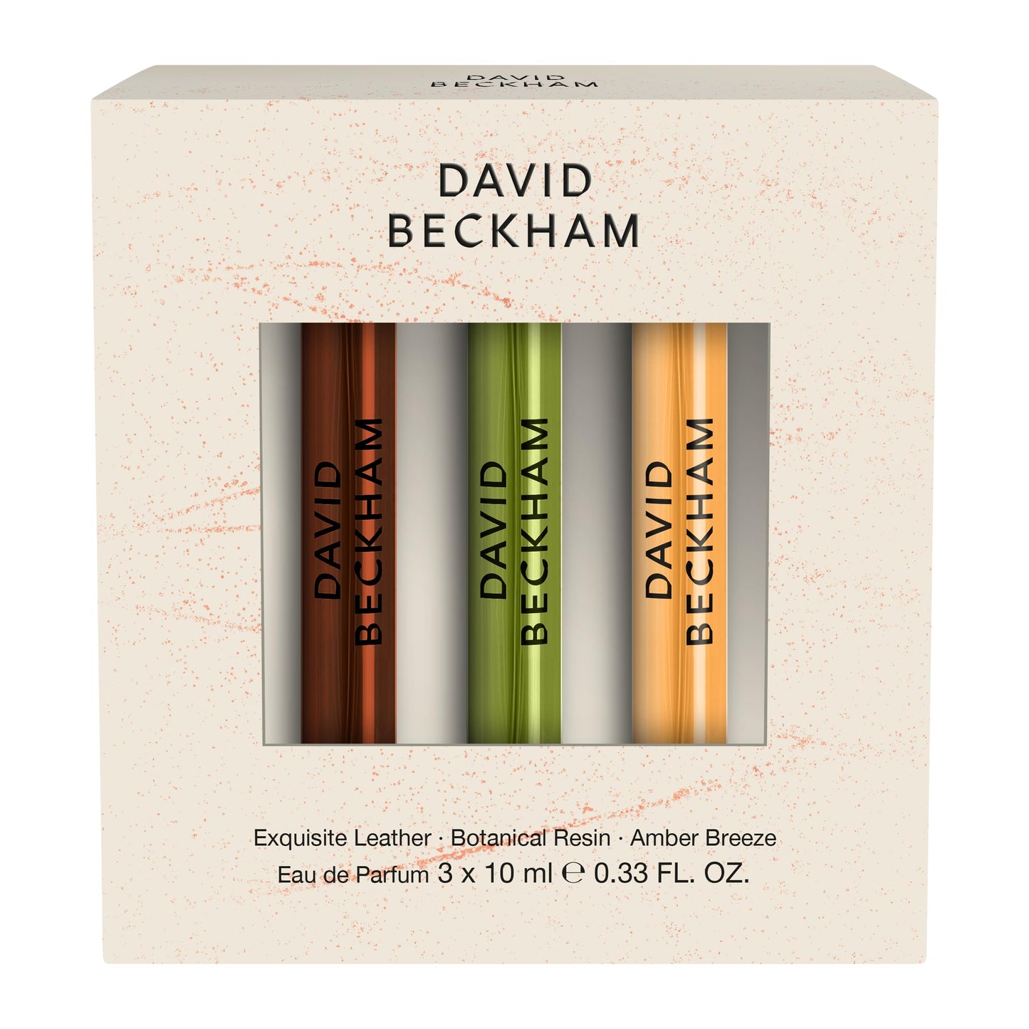 David Beckham 3 Piece Discovery Giftset - Exquisite Leather, Botanical Resin, Amber Breeze 0.33 fl oz Pen Sprays, Men's Fragrance, Long Lasting, Sporty Fragrance, Travel Size