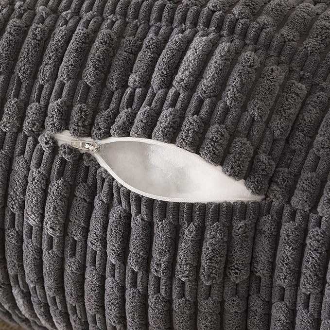 PAJEO Reading Pillow for Sitting in Bed, Large Backrest Reading Pillow with Arm Rest,Back-Rest Support Cushion for Sit Up on Couch, Sofa, and Floor, Dorm Essentials (Grey Corduroy, Standard(17"))