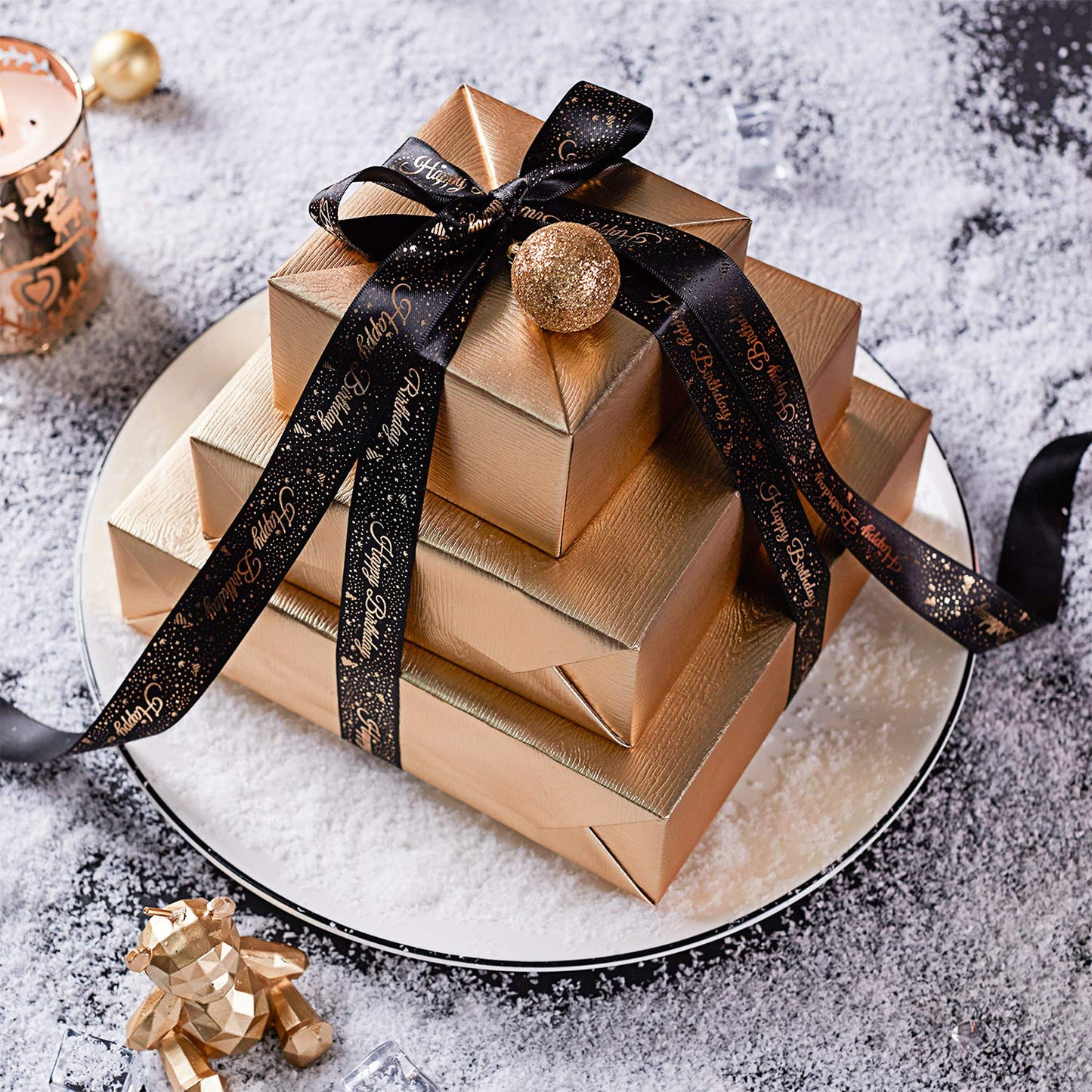 WRAPAHOLIC 30 Inch Gold Wrapping Paper Roll - Jumbo Roll Basic Texture Matte Gold for Birthday, Holiday, Wedding, Baby Shower Wrap - 30 inch x 16.5 feet
