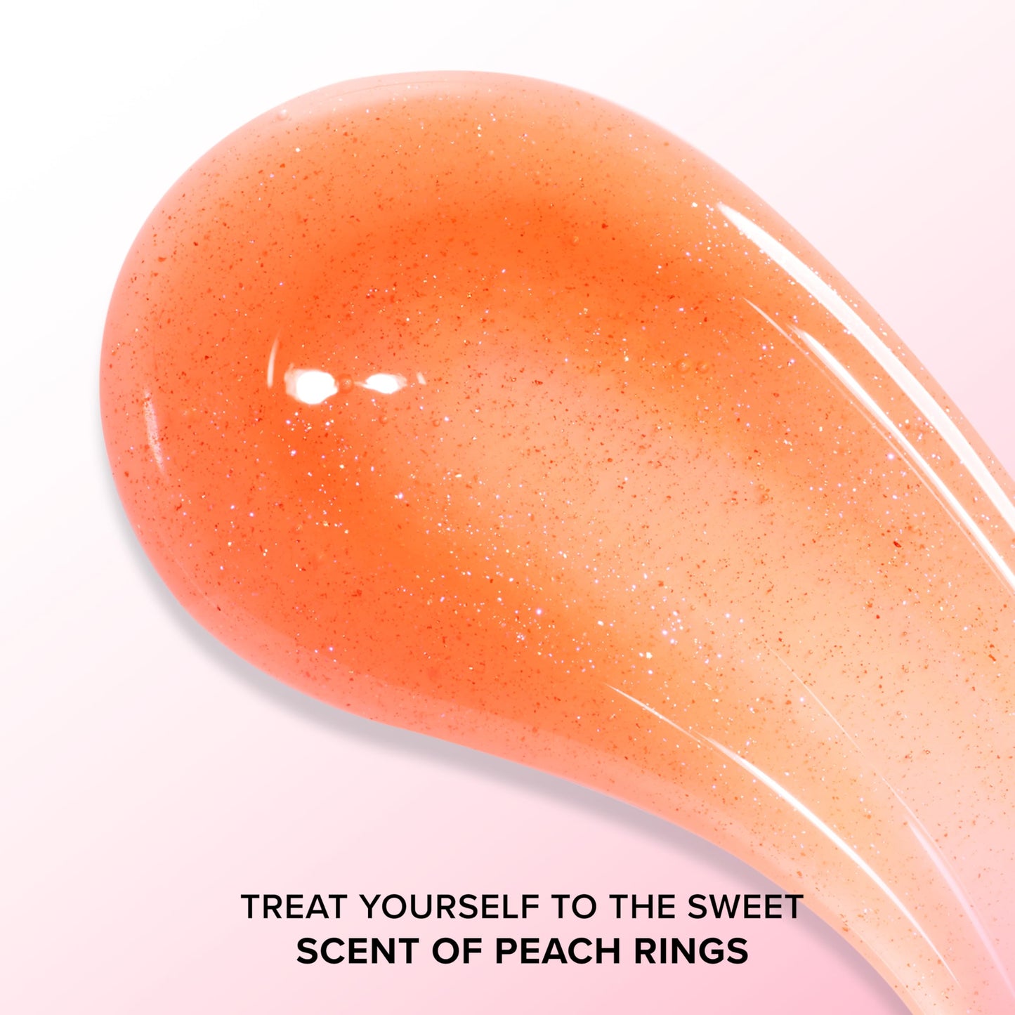 Too Faced Kissing Jelly Lip Oil Gloss | Sunflower & Jojoba Oils, Peach Rings, 0.15 Fl Oz