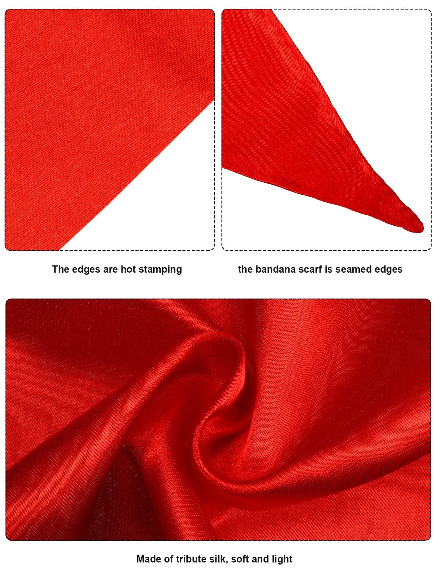 SATINIOR 2 Pieces Pirate Costume Men Women Satin Head Scarf Hat Pirate Costume Accessories for Party (Vermeil Red)