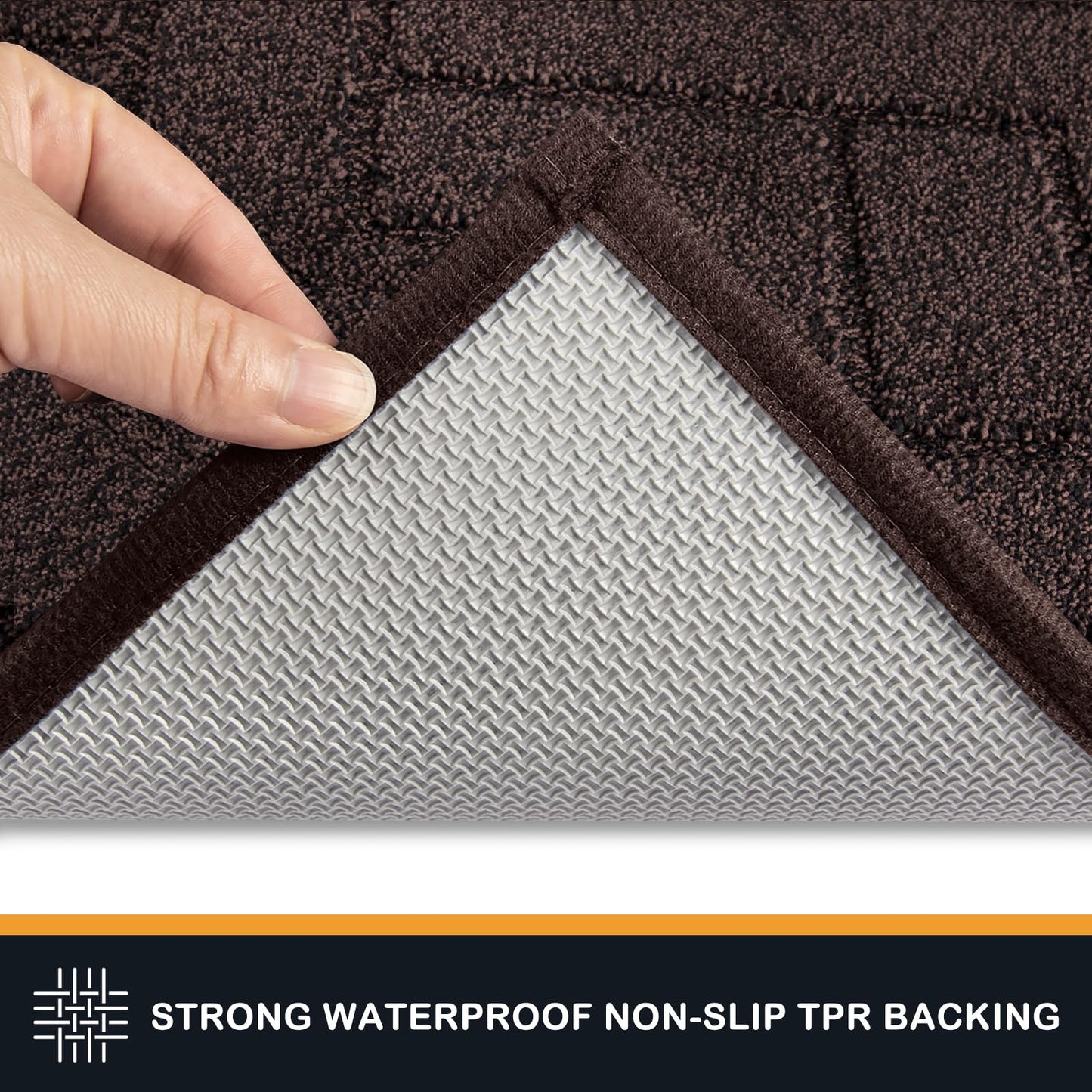 PURRUGS Dirt Trapper Door Mat 32" x 47", Non-Slip Machine Washable Entry Rug, Shoe Scraper, Dog Doormat, Super Absorbent Welcome Mat for Front & Back Door, Muddy Wet Shoes & Paws, Brown