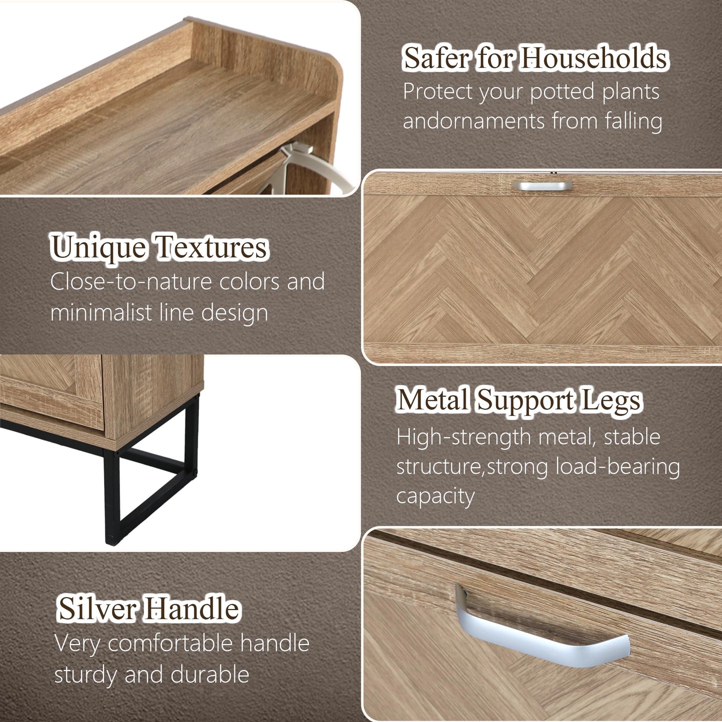 MISHAO Shoe Storage Cabinet with 2 Flip Drawers, Narrow Hidden Shoe Cabinet with Metal Legs & Adjustable Shelf, Freestanding Slim Shoe Rack Organizer for Entryway