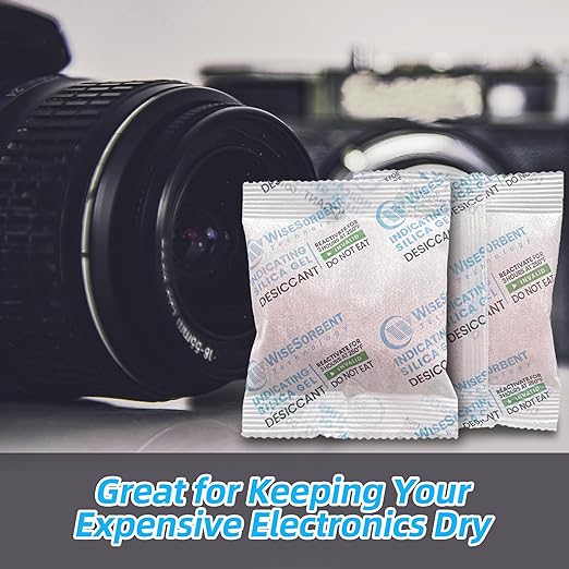 15pcs 20g Silica Gel Packets, Indicating Deisiccant Packs, Rechargeable Deisccant Moisture Absorbers for Storage