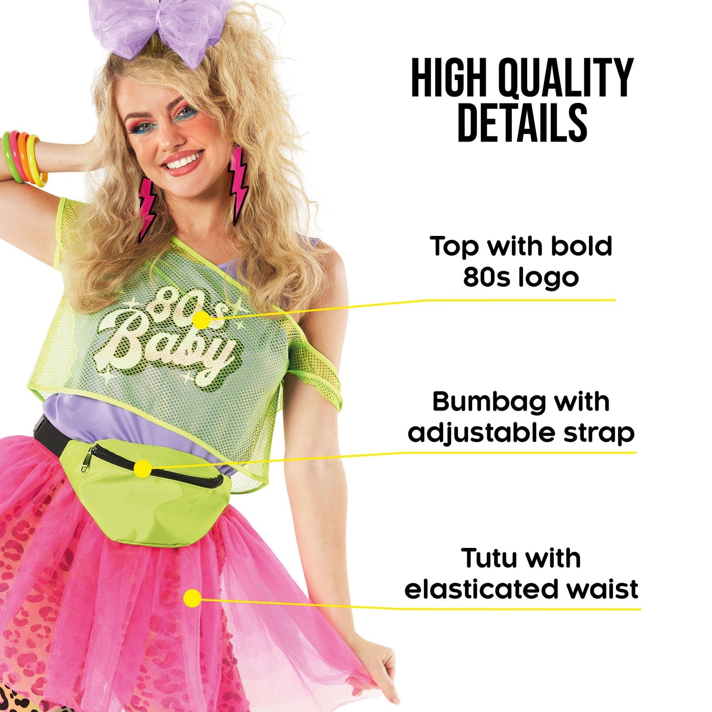 Morph 80s Outfit for Women 80s Costume Decades Day Outfits Womens 80 s Outfit for Party Halloween Disco Costume, X-Large