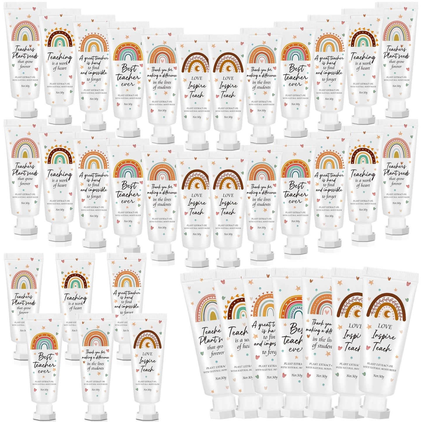 Dansib 24 Pcs Teacher Appreciation Hand Cream Gifts Boho Rainbow 2025 Back to School Thank You Teacher Gifts for Women Travel Si