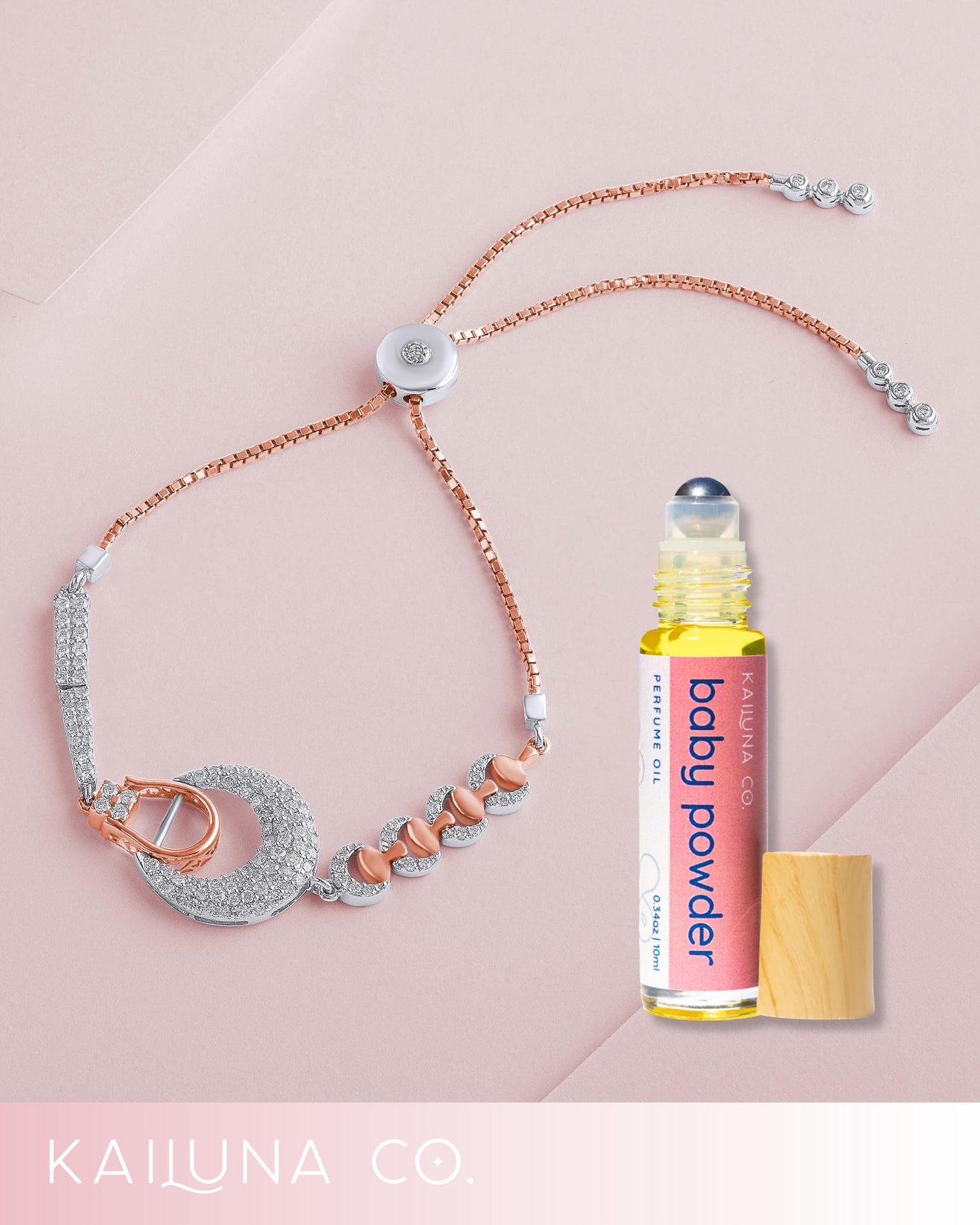 Kailuna Co. Baby Powder Pure Essential and Fragrance Oil Perfume Roll On with Pure Organic Jojoba Oil, Alcohol Free, Handmade in California