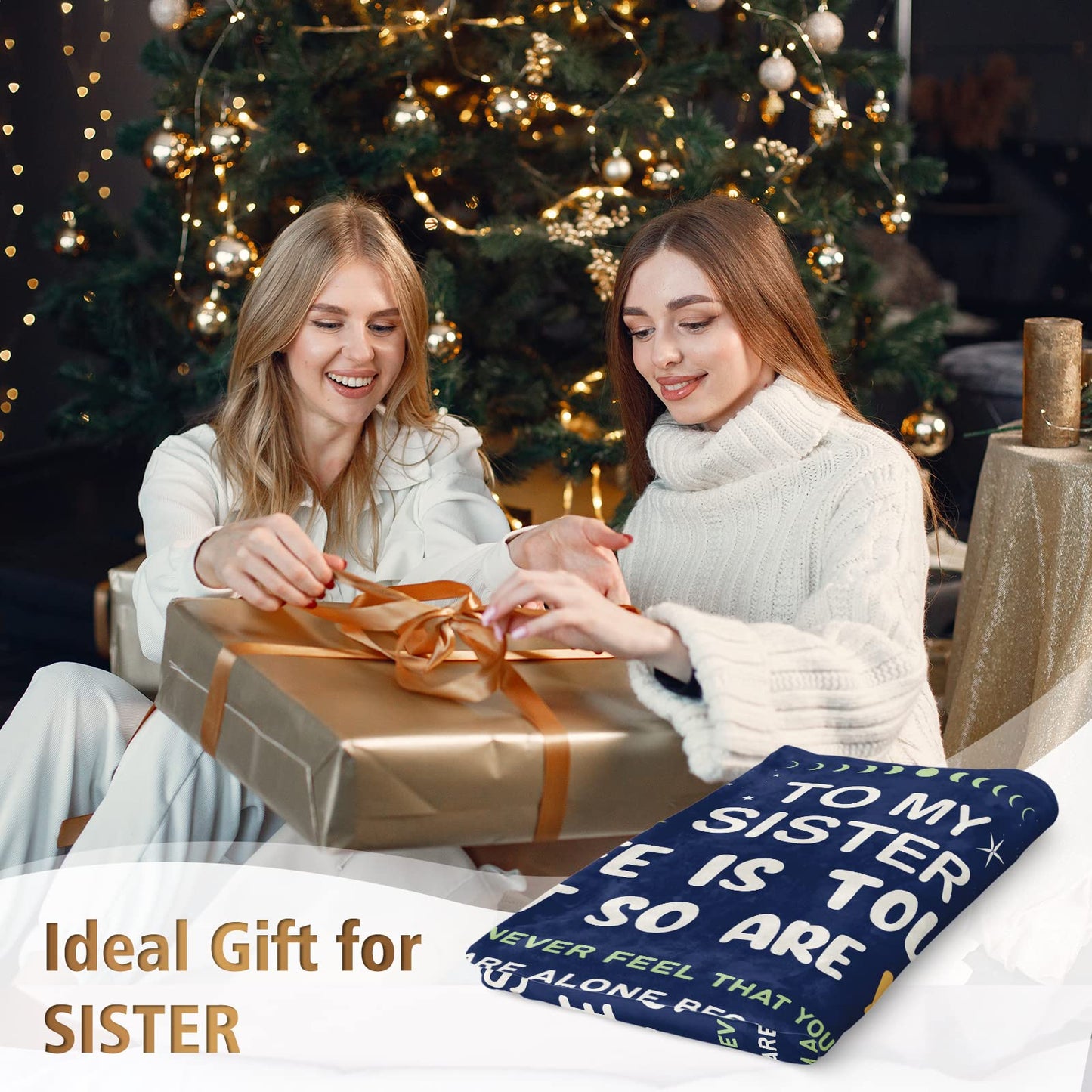 Niyewsor Sister Gifts Blanket, Sister Birthday Gifts, Sisters Gift from Sis, Gift for Big/Little Sisters on Graduation, Mothers Day, Chrismtas, to My Sis Soft Throw Blanket, 60" x 50"