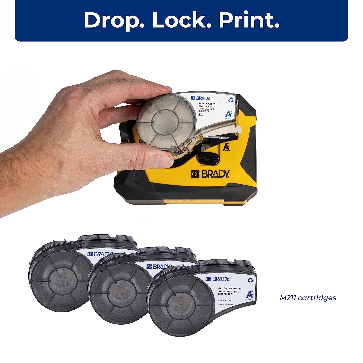 Brady M211 Portable Bluetooth Monochrome Label Printer, Yellow/Black