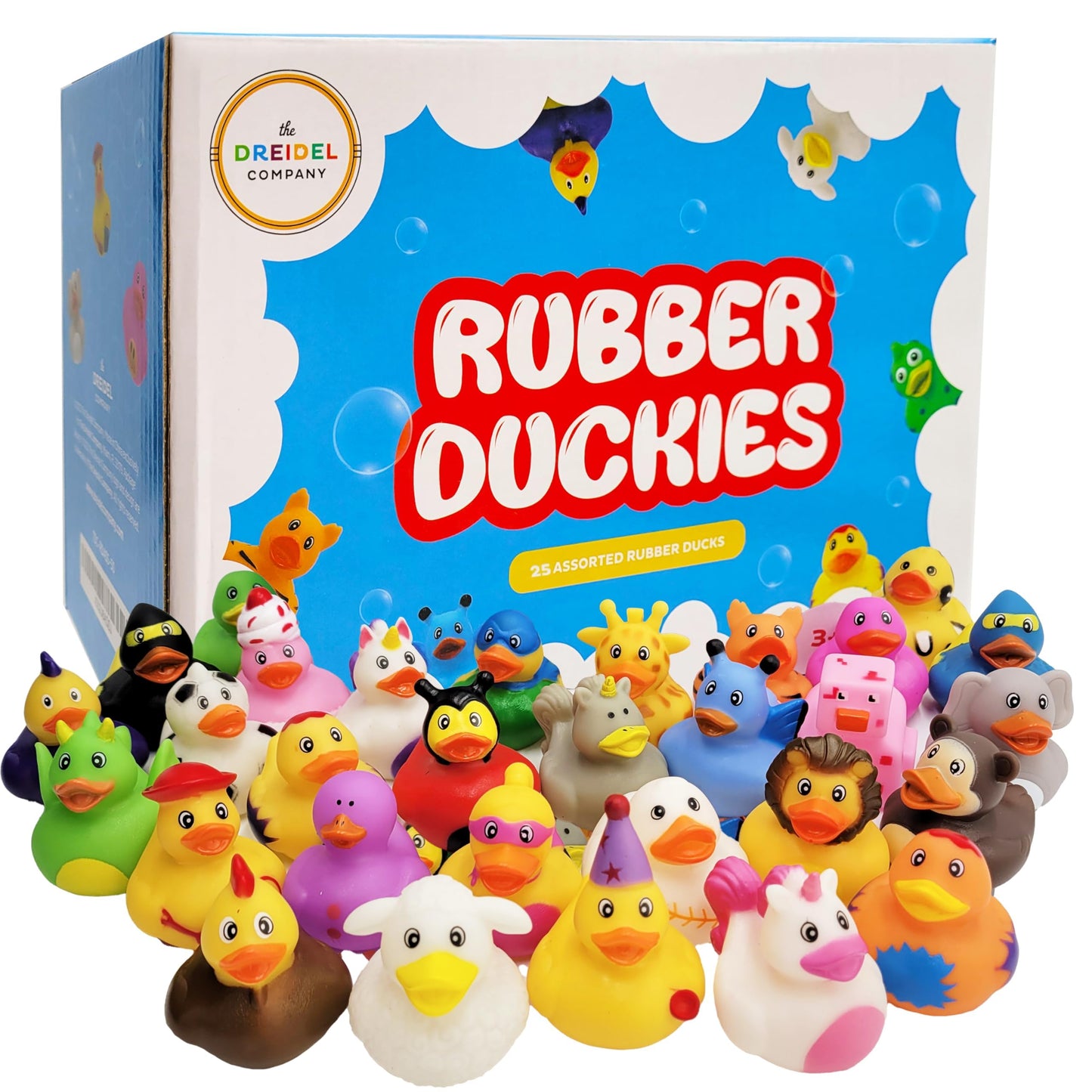 Assortment Rubber Duck Toy Duckies for Kids, Bath Birthday Gifts Baby Showers Classroom Incentives, Summer Beach and Pool Activity, 2" (200-Pack)