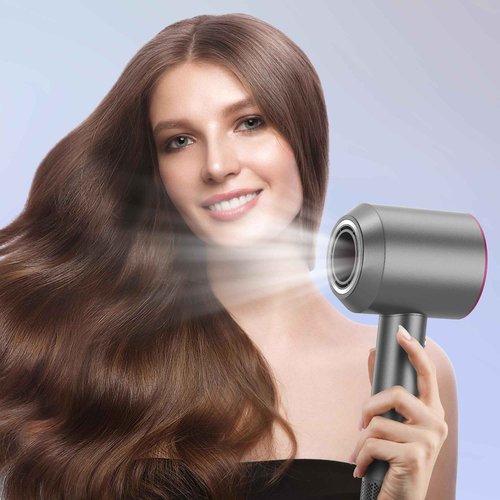 1600W Fast Drying Hair Dryer,Negative Ionic Blow Dryer with High-Speed 110,000 RPM Brushless Powerful Digital Motor,Low Noise Thermo-Control (Light Blue+Pink)