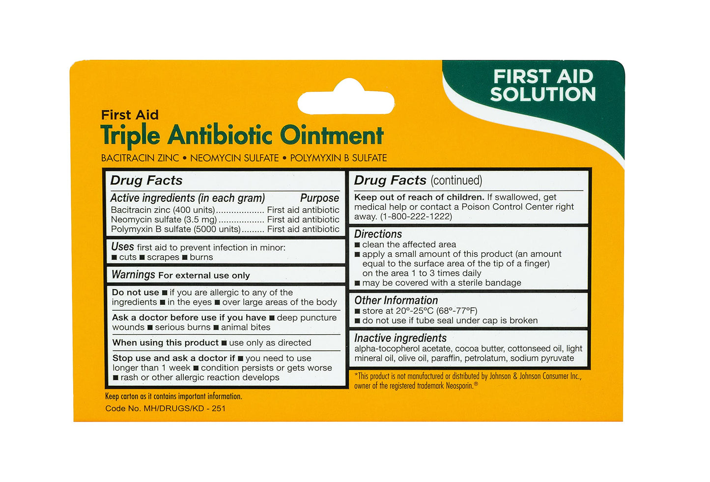Thera|Care Triple Antibiotic Ointment | First Aid | Infection Prevention and Protection | 1.0 oz | Topical Wound Care for Minor Scrapes and Cuts