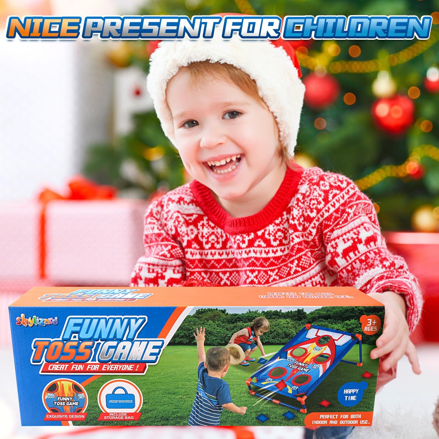 Bean Bag Toss Game for Kids,Ideal Gift for Toys 3-8 Years Old.Outside Toys for 3 4 5 6 7 8+Years Old Boys and Girls,Outdoor Game for Kids,Family Party Game Birthday Christmas Outdoor Activities