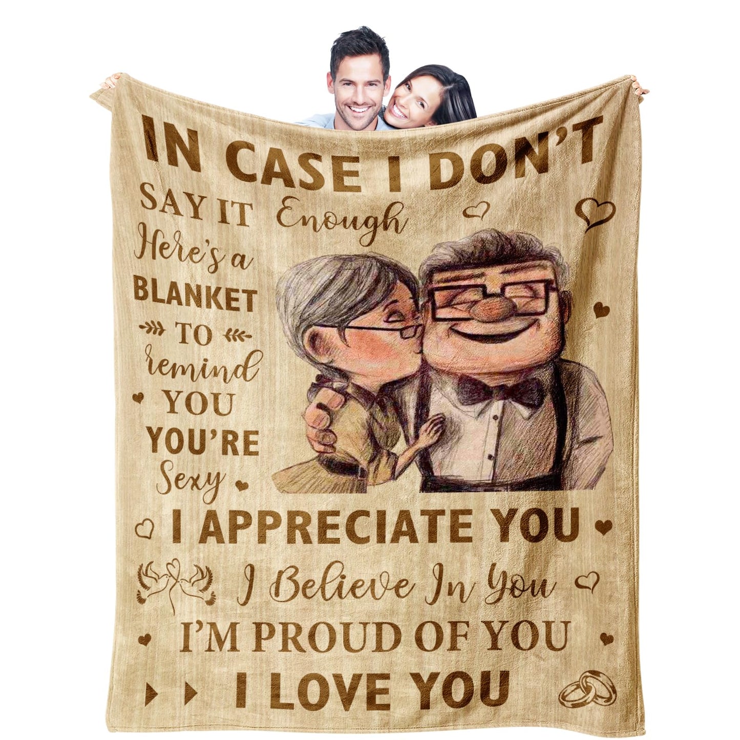 Neuturs Gifts for Him Her, Boyfriend Birthday Gift, Wedding Anniversary Blanket for Women/Men/Couple, Christmas Valentine Birthday Gift for Girlfriend/Wife/Husband, Romantic I Love You Blanket 60"X50"