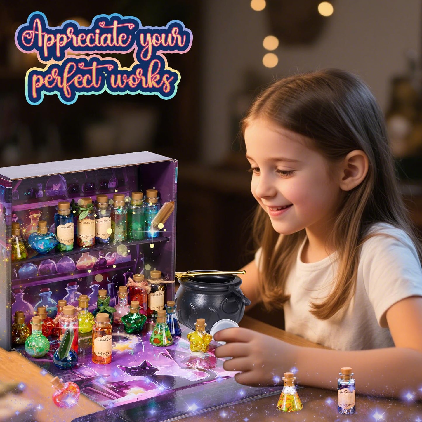 QLRR Mystery Mix Potion Craft Kits for 6 7 8 9 10 11 12+ Year Old Girls DIY Best Birthday Gift for Girls & Boys ，Mix 24 Fairy Bottles Potion Gifts Kids 6-8 Year Old Girl Birthday Gift