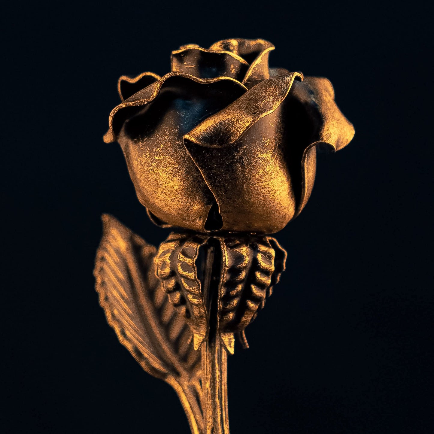MakuliSmit Handcrafted Bronze Rose – 8th & 19th Yeat Wedding for Her – Solid Metal Forever Flower Keepsake