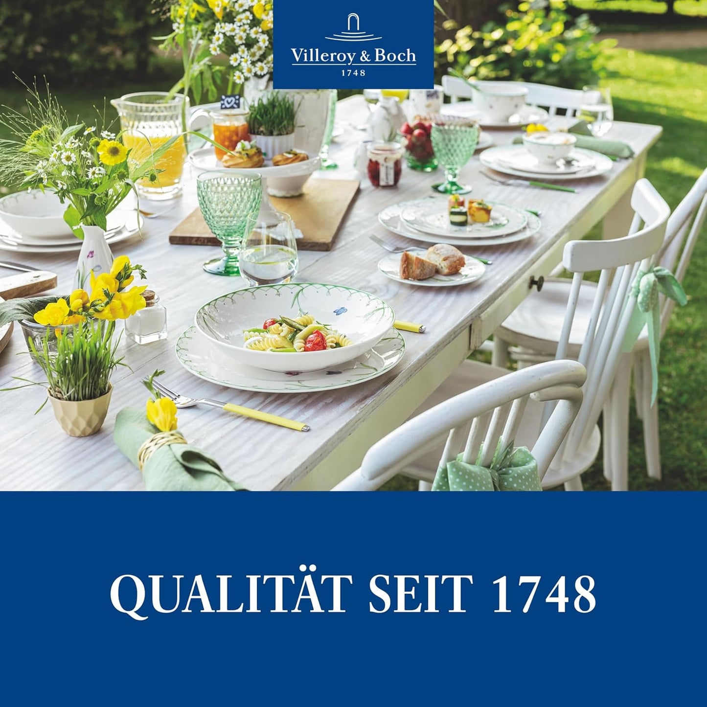 Villeroy & Boch Colorful Spring Dinner Plate, 10.5 in, Premium Porcelain, White/Colored