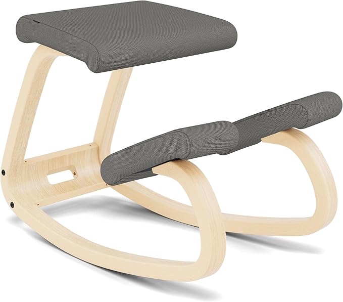 Varier Variable Natural/Grey Ergonomic Office Kneeling Chair – Active Sitting, Rocking Seat for Home, Study & Posture Support – 10 Year Quality Guarantee