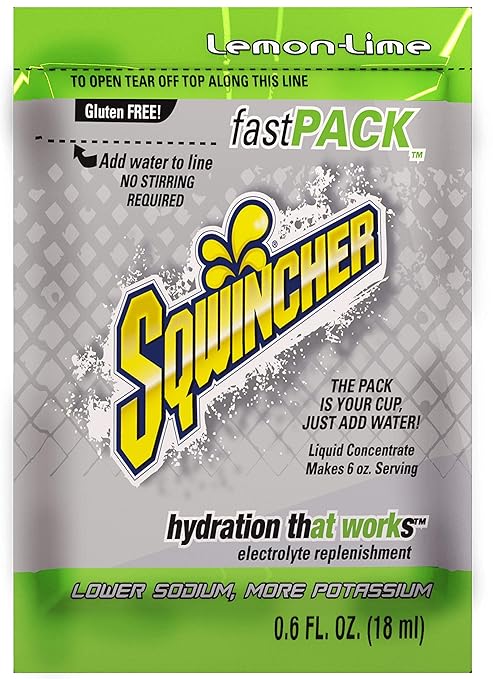 Sqwincher Fast Pack Liquid Concentrate | Lemon-Lime Flavored | Low Calorie | Low Sodium | Electrolyte Replenishment Hydrat...