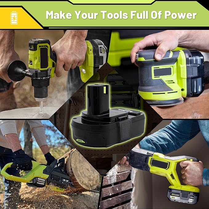 Upgrade 1-Pack 3800mAh Battery Replacement for Ryobi 18V Battery Compatible with P102 P103 P104 P105 P107 P108 P109 P190 P122 for Ryobi 18 Volt Cordless Power Tools