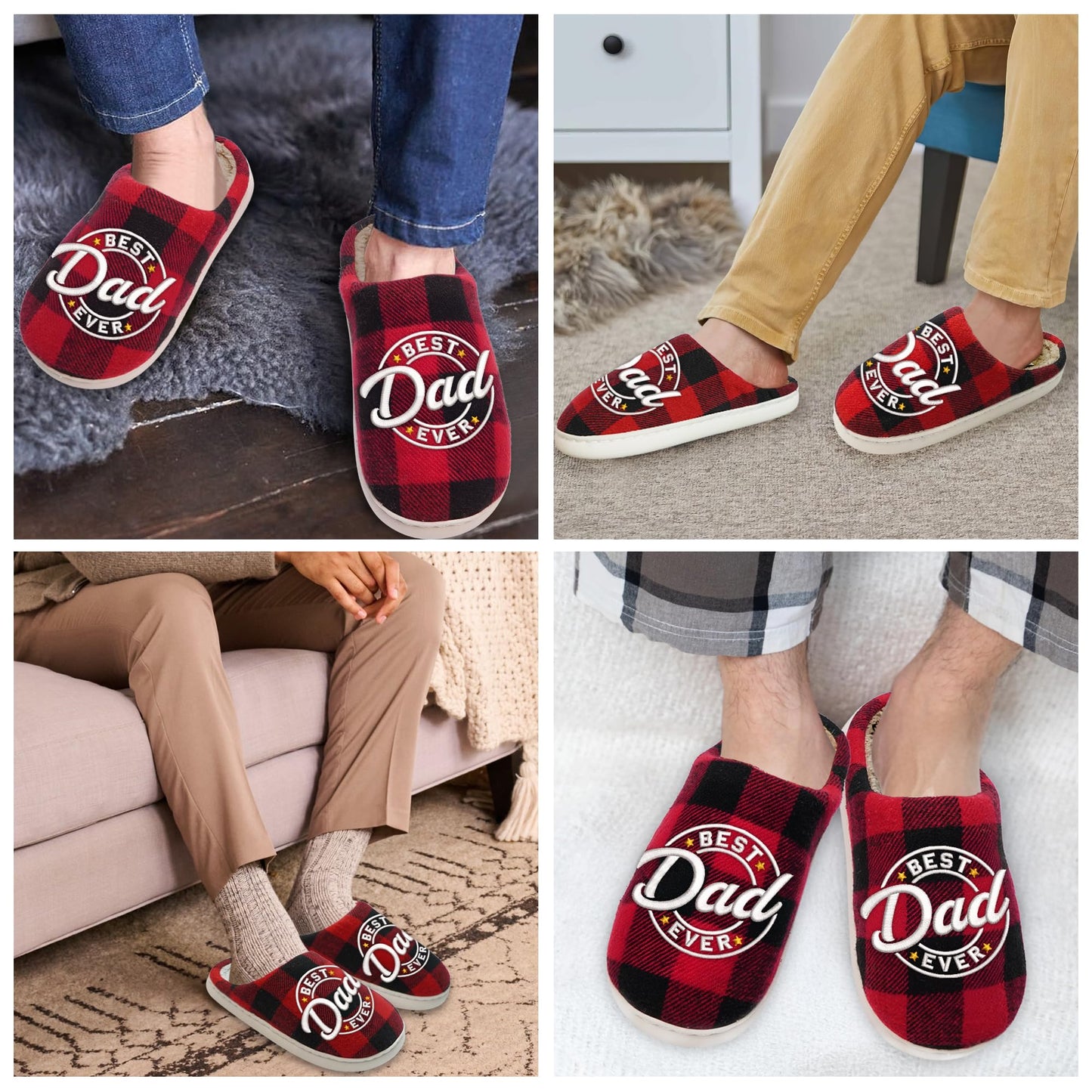 GAUDORA Dad Birthday Gift - Memory Foam House Slippers for Men Indoor and Outdoor Size 9-10 - Christmas Birthday Gifts for Dad Who Wants Nothing, Dad Gifts from Daughter Son, Mens Gift Ideas