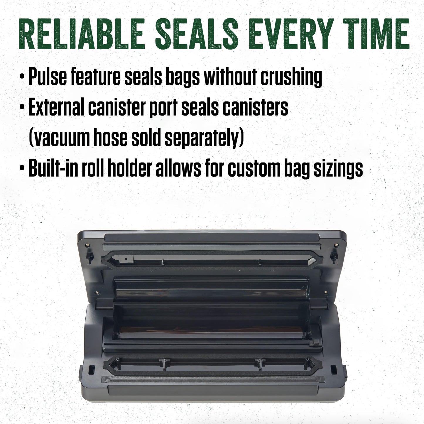 Lem Products Maxvac 100 Plastic Vacuum Sealer With 11.75 Inch Seal Bar, Silver And Black
