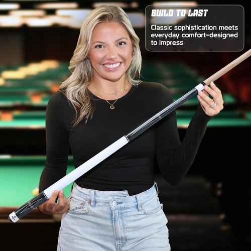 Big Cat Timeless Legacy Pool Cue Stick - Grade A Canadian Maple, 12.5mm Professional Leather Tip, 58” Length, Premium Billiard Cue for Adults – Home or Tournament Play - 21oz, Gray Black