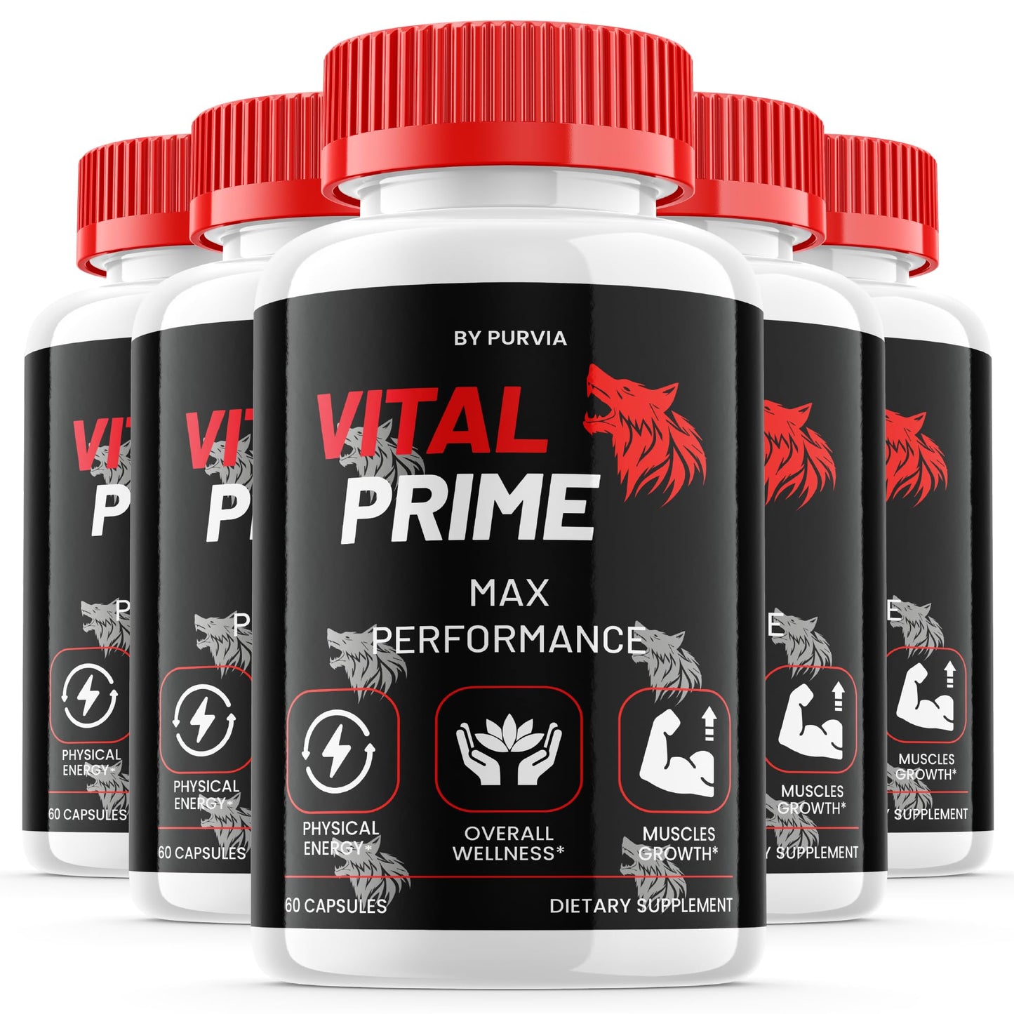 (5 Pack) Vital Prime Pills - Vital Prime Original Supplement, Vital Prime Advanced Formula, VitalPrime Maximum Strength Formula - Vitalprime Complex for Overall Wellness Support, USA (300 Capsules)