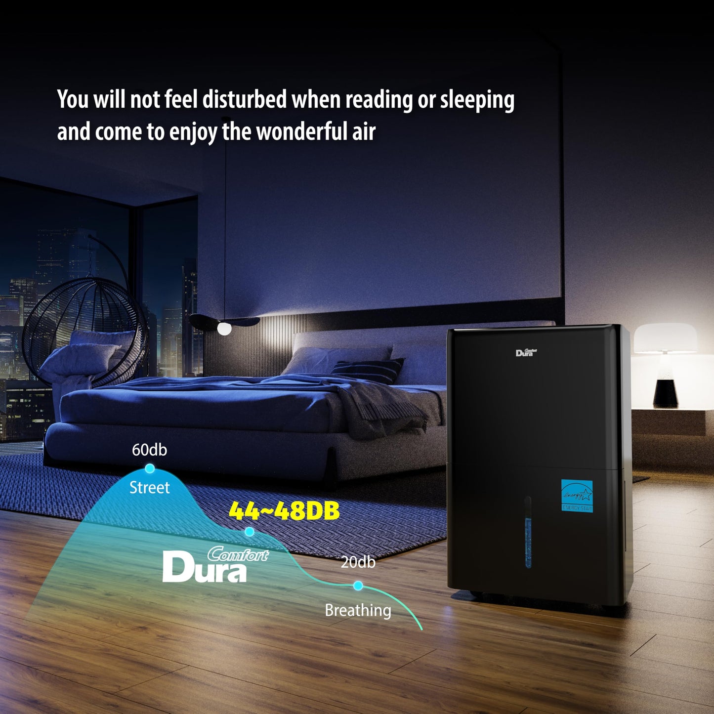 DuraComfort Dehumidifier for Basement Home with Pump,4500 Sq.ft 50 Pints (Black)