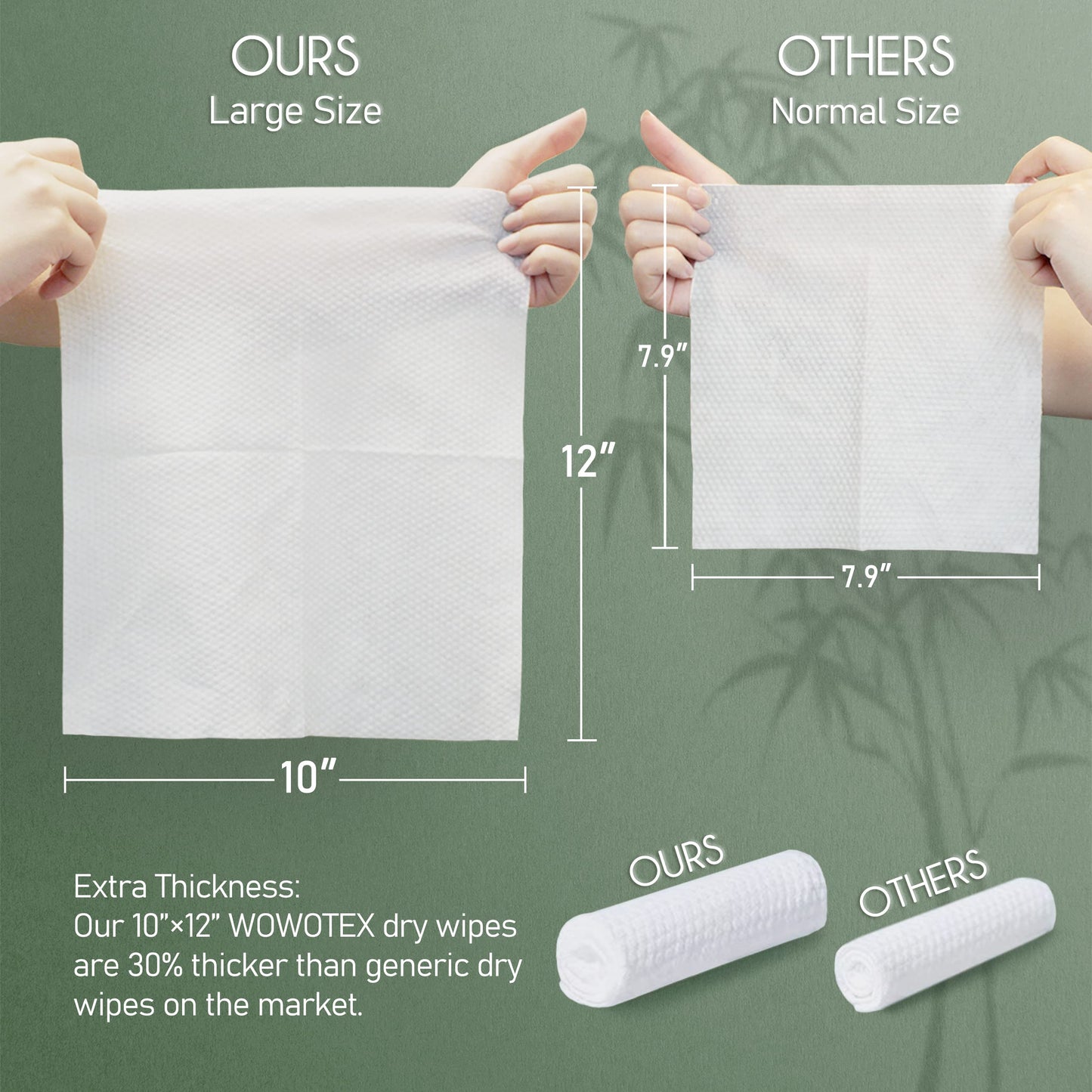 WOWOTEX Bamboo Viscose Disposable Face Towel Biodegradable Large Dry Face Wipes 60 Count Extra Thick Soft Clean Facial Towels fo