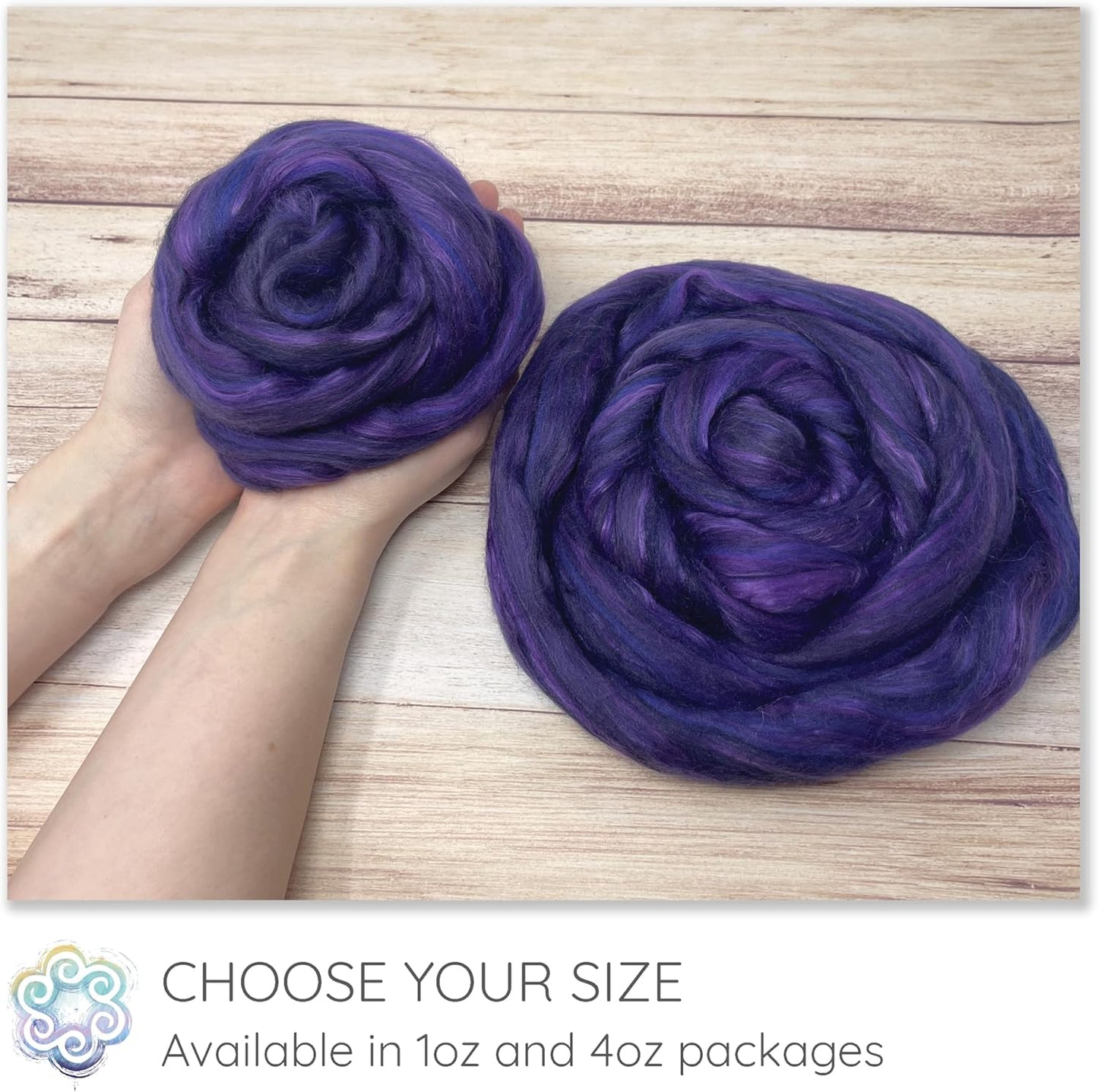 Merino Silk Luxe Tonal Designer Blend. Superfine Merino, Mulberry Silk, Tussah Silk. Top Roving for Spinning or Felting. Secret Garden 1oz