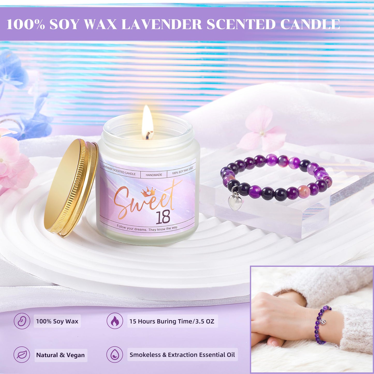 HSOEIXL 18th Birthday Gifts for Girls, 18 Year Old Girl Birthday Gifts, Happy 18th Birthday Gifts for Her Daughter, Niece, Granddaughter, Girlfriend, Bestie, Cool 18th Birthday Gift Ideas